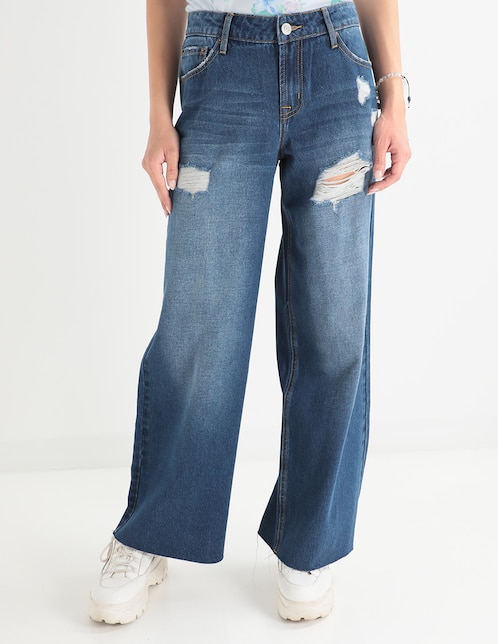 Jeans straight Aéropostale corte cintura para mujer
