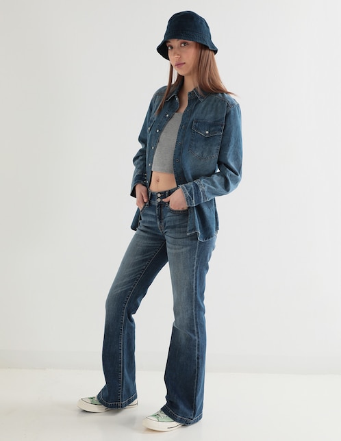Jeans straight Aéropostale corte cintura para mujer
