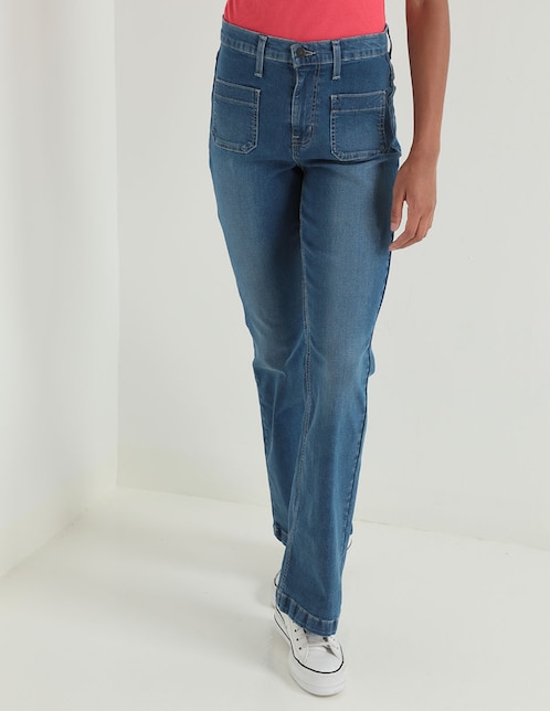 Jeans straight Aéropostale corte cintura alta para mujer