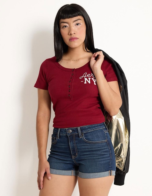 Short Aéropostale de mezclilla para mujer