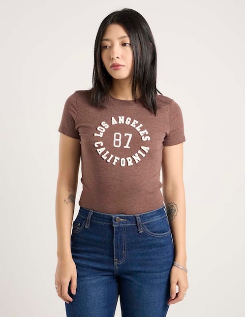 Playera manga corta cuello redondo para mujer 1