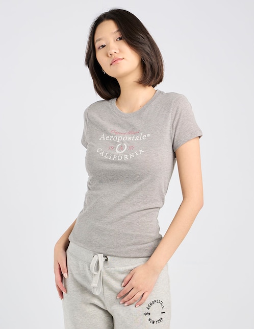 Playera manga corta cuello redondo para mujer 1
