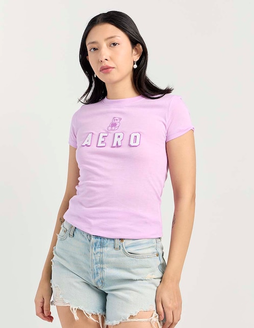 Playera manga corta cuello redondo para mujer 1
