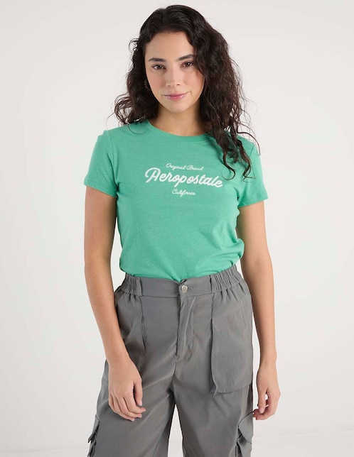 Playera manga corta cuello redondo para mujer 1
