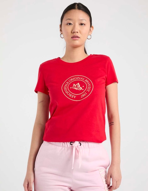 Playera manga corta cuello redondo para mujer 1