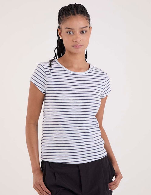Playera manga corta cuello redondo para mujer 1