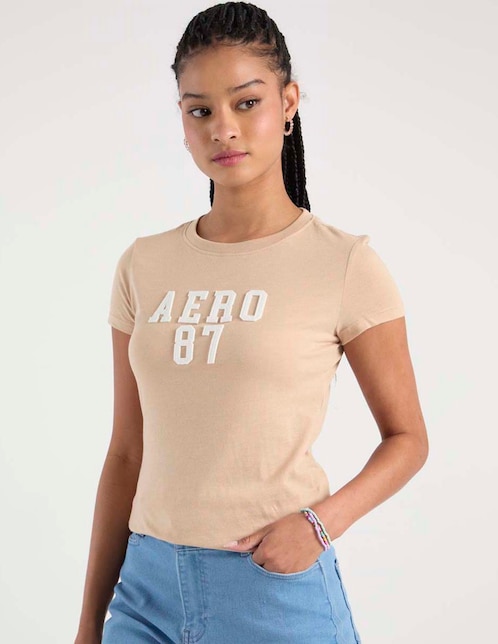 Playera manga corta cuello redondo para mujer 1