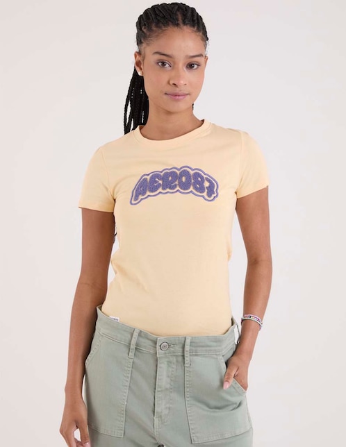Playera manga corta cuello redondo para mujer 1