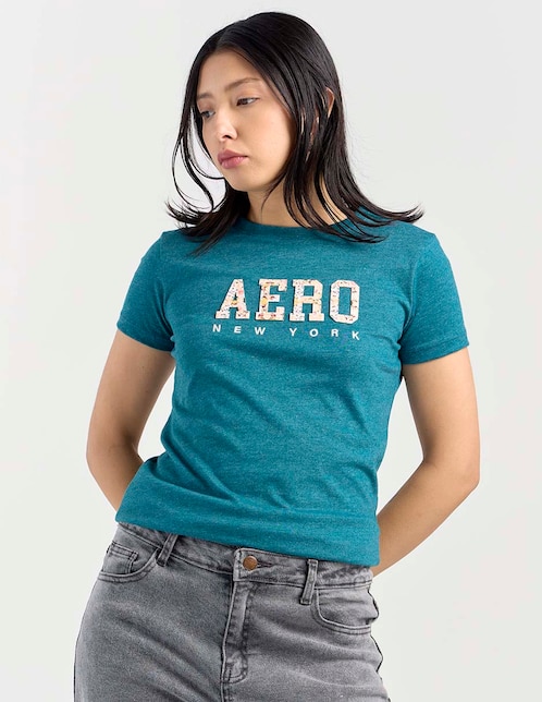 Playera manga corta cuello redondo para mujer 1