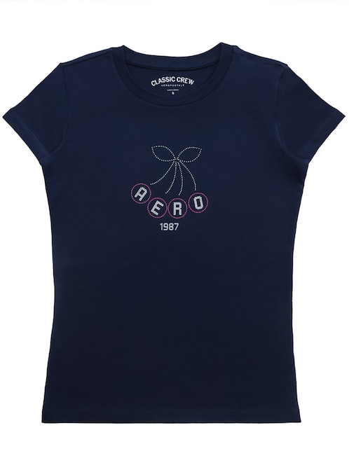Playera manga corta cuello redondo para mujer 1