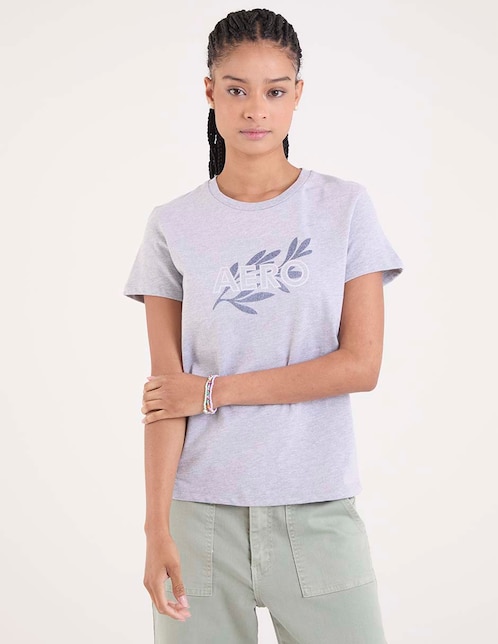 Playera manga corta cuello redondo para mujer 1