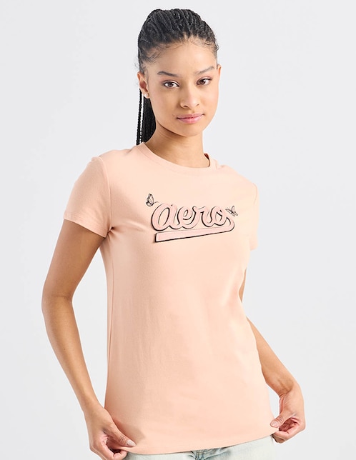 Playera manga corta cuello redondo para mujer 1