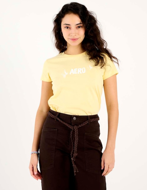 Playera manga corta cuello redondo para mujer 1