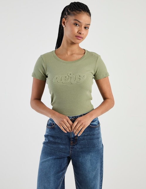 Playera manga corta cuello redondo para mujer 1