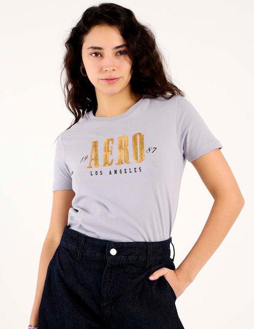 Playera manga corta cuello redondo para mujer 1