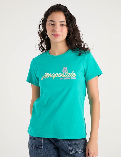 Playera manga corta cuello redondo para mujer 1