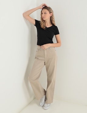 Playera manga corta Aéropostale cuello v para mujer