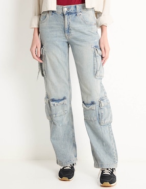 Jeans Straight Aéropostale Corte Cadera Para Mujer