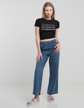 Jeans Wide Leg Aéropostale Corte Cintura Alta Para Mujer