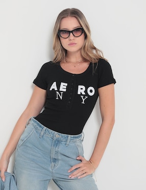 Playera Manga Corta Aéropostale Cuello Redondo Para Mujer