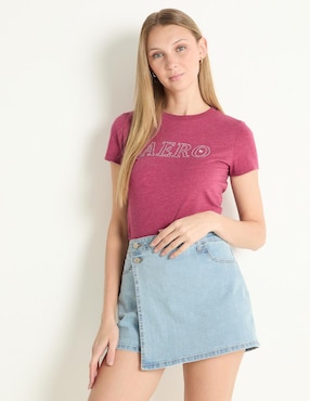 Playera manga corta Aéropostale cuello redondo para mujer