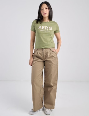 Pantalón relaxed Aéropostale wide leg para mujer