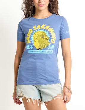 Playera manga corta Aéropostale Taro Sakamoto cuello redondo para mujer