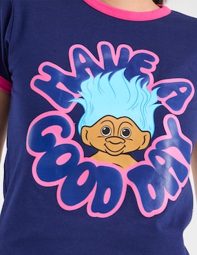 Playera manga corta Aéropostale Good Luck Trolls cuello redondo para mujer