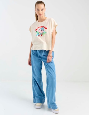 Pantalón relaxed Aéropostale wide leg para mujer