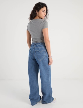 Jeans relaxed wide leg corte cintura Aéropostale para mujer