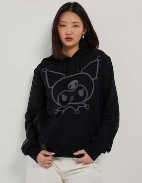 Sudadera con capucha y bolsa Hello Kitty Kuromi para mujer