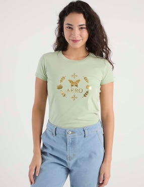 Playera manga corta Aero Classic Crew cuello redondo para mujer