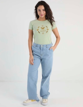 Playera manga corta Aero Classic Crew cuello redondo para mujer