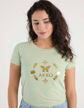 Playera manga corta Aero Classic Crew cuello redondo para mujer