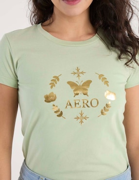 Playera manga corta Aero Classic Crew cuello redondo para mujer