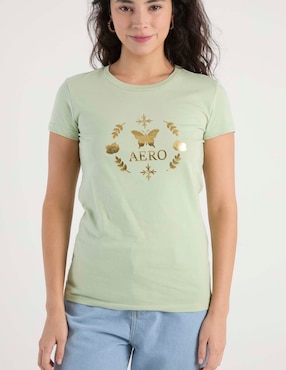 Playera manga corta Aero Classic Crew cuello redondo para mujer