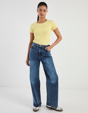 Jeans wide leg cintura alta Aéropostale para mujer
