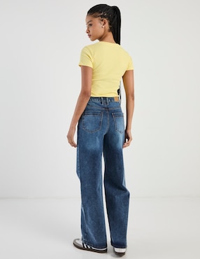 Jeans wide leg cintura alta Aéropostale para mujer