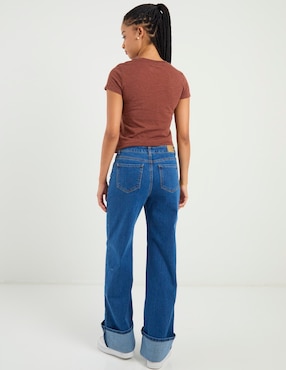 Jeans wide leg a la cintura Aéropostale para mujer