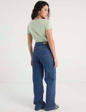 Jeans wide leg a la cintura Aéropostale para mujer