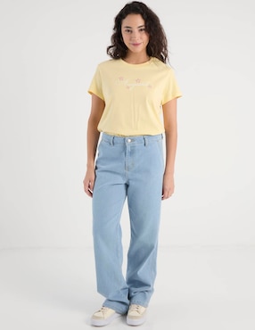 Jeans straight cintura media Aéropostale para mujer