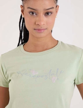 Playera manga corta Aéropostale cuello redondo para mujer