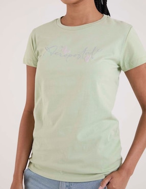 Playera manga corta Aéropostale cuello redondo para mujer