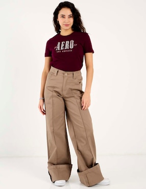 Pantalón relaxed Aéropostale amplio para mujer
