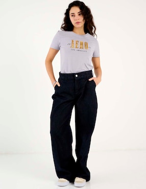 Jeans relaxed baggy cintura alta Aéropostale para mujer