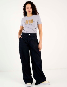 Jeans relaxed baggy cintura alta Aéropostale para mujer