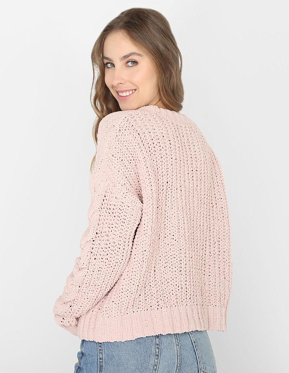 sueter tejido rosa palo