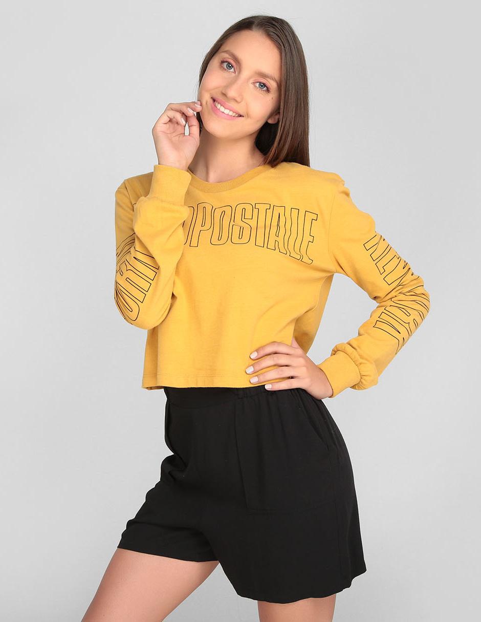 sudadera mostaza mujer