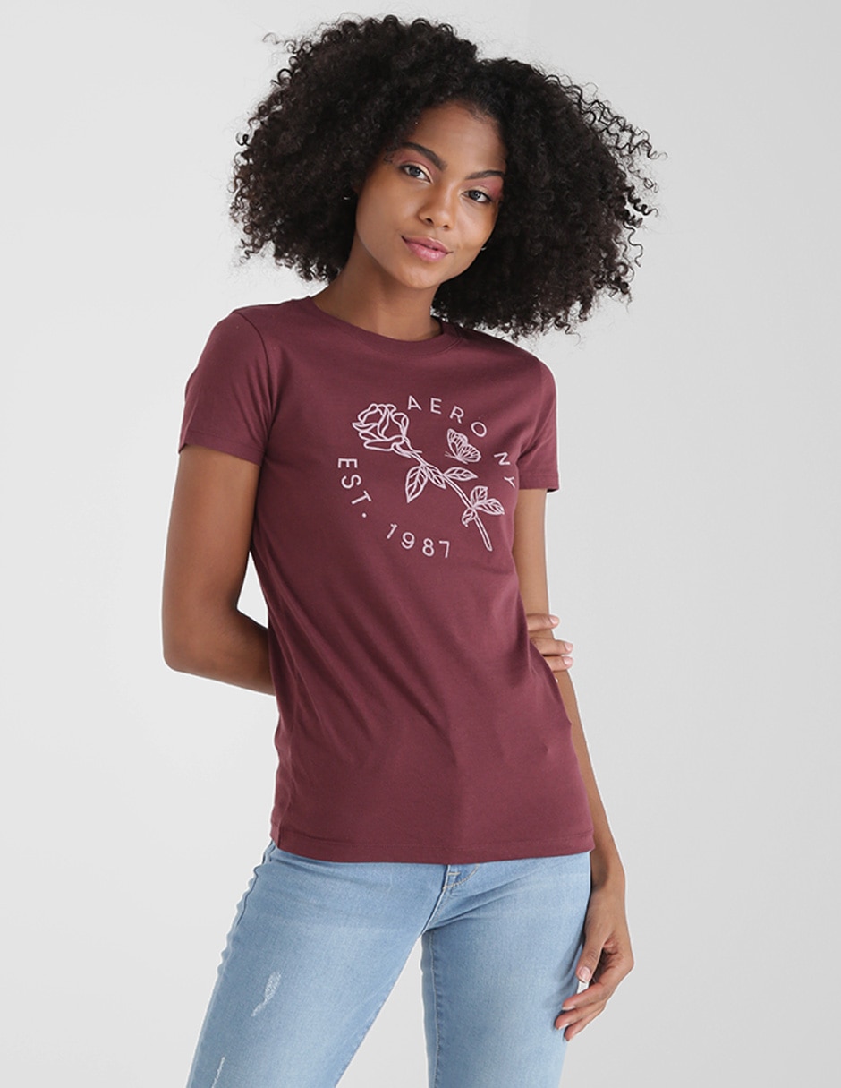 Playera Aéropostale cuello redondo estampada para mujer en Liverpool