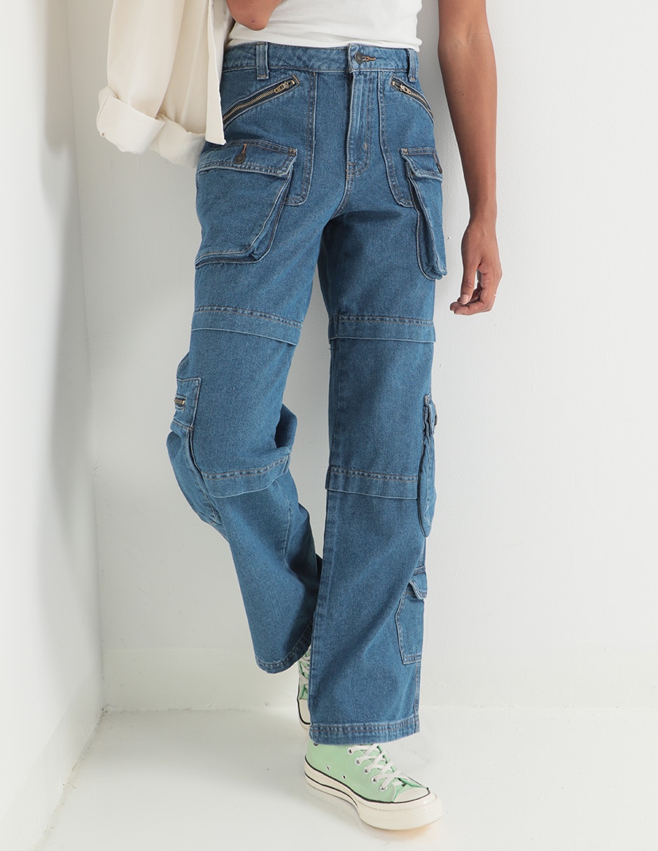 Jeans cargo parachute Aéropostale Low Risecorte cintura para mujer